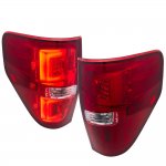 2009 Ford F150 Red LED Tail Lights Clear Tube