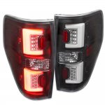 2009 Ford F150 Black LED Tail Lights Clear Tube