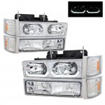 Chevy 1500 Pickup 1994-1998 Clear LED DRL Headlights and Bumper Lights