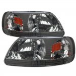 Ford Expedition 1997-2002 Smoked One Piece Headlights