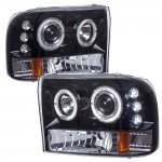 2004 Ford Excursion Smoked Halo Projector Headlights with LED