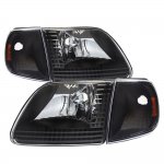 Ford Expedition 1997-2002 Black Euro Headlights and Corner Lights