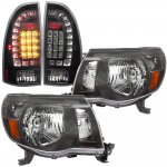 2005 Toyota Tacoma Black Headlights and Custom LED Tail Lights