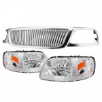 Ford Expedition 1999-2002 Chrome Vertical Grille Headlights Conversion