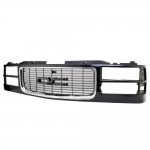 1999 GMC Sierra 3500 Black Replacement Grille with Chrome Trim