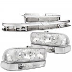 2002 Chevy S10 Chrome Grille and Clear Headlights Set