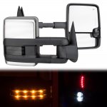 Chevy 3500 Pickup 1988-1998 Chrome Power Towing Mirrors Smoked LED Lights