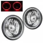 1973 Chevy Chevelle Red Halo Black Chrome Sealed Beam Headlight Conversion