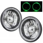 1980 Ford Courier Green Halo Black Chrome Sealed Beam Headlight Conversion