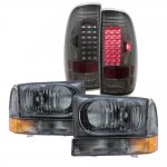 Ford F250 1999-2004 Smoked Headlights and LED Tail Lights