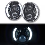 1969 Ford F350 Black LED Projector Sealed Beam Headlights DRL
