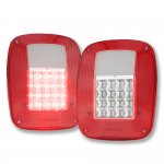 1986 Jeep CJ7 LED Tail Lights Red and Clear