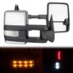 Chevy 1500 Pickup 1988-1998 Chrome Power Towing Mirrors Clear LED Lights