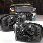 2002 Ford Excursion Smoked Dual Halo Projector Headlights