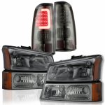 Chevy Silverado 2003-2006 Smoked Headlights and Custom LED Tail Lights