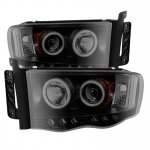 Dodge Ram 2500 2003-2005 Black Smoked CCFL Halo Projector Headlights with LED
