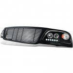 2002 Ford F150 Black Billet Grille and Projector Headlights