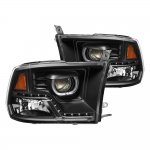 Dodge Ram 2500 2010-2018 Black Halo Projector Headlights LED DRL