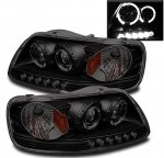 Ford Expedition 1997-2002 Black Smoked Halo Projector Headlights LED