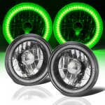 1972 Plymouth Duster Green SMD LED Black Chrome Sealed Beam Headlight Conversion