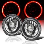 1980 Ford Courier Red SMD LED Black Chrome Sealed Beam Headlight Conversion