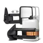GMC Sierra Denali 2007-2013 White Towing Mirrors LED Lights Power Heated