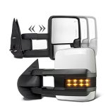 GMC Sierra Denali 2007-2013 White Towing Mirrors Smoked LED Lights Power Heated