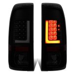 2009 Ford F550 Super Duty Black Smoked LED Tail Lights Tube