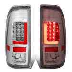 2010 Ford F550 Super Duty Chrome Custom LED Tail Lights Red Tube