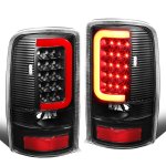 2000 GMC Yukon XL Black LED Tail Lights Red Tube