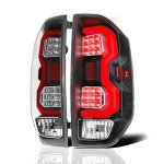 2014 Toyota Tundra Black LED Tail Lights Red Tube
