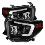 2014 Toyota Tundra Black LED DRL Projector Headlights