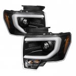 2014 Ford F150 Black LED DRL HID Projector Headlights