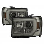 2012 GMC Sierra 2500HD Smoked LED DRL Projector Headlights
