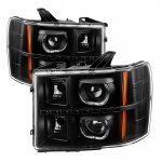 2012 GMC Sierra Denali Black Halo Projector Headlights LED