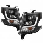 2015 Chevy Suburban Black LED DRL Projector Headlights