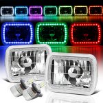 1985 Dodge Aries Color SMD Halo LED Headlights Kit Remote