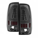 2001 Ford F550 Super Duty Smoked Tube LED Tail Lights