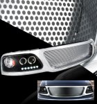 2002 Ford F150 Chrome Custom Grille and Black Projector Headlights