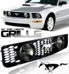 2005 Ford Mustang Black Grille with Emblem and Fog lights