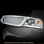 2002 Ford F150 Chrome Grille and Clear Headlights Set