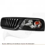 2002 Ford F150 Black Vertical Grille and Headlights