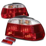 1997 BMW E38 7 Series Red and Clear Euro Tail Lights