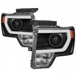 2009 Ford F150 Black DRL Tube Projector Headlights