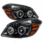 2009 Pontiac G5 Black LED Halo Projector Headlights