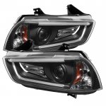 2014 Dodge Charger Black HID Projector Headlights LED DRL
