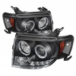 2010 Ford Escape Black LED Halo Projector Headlights