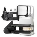 Chevy Silverado 3500HD 2015-2019 White Towing Mirrors Clear LED Lights Power Heated