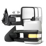 Chevy Silverado 3500HD 2015-2019 White Towing Mirrors Clear LED DRL Power Heated