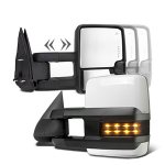 Chevy Silverado 2500 2003-2004 White Towing Mirrors Smoked LED Lights Power Heated